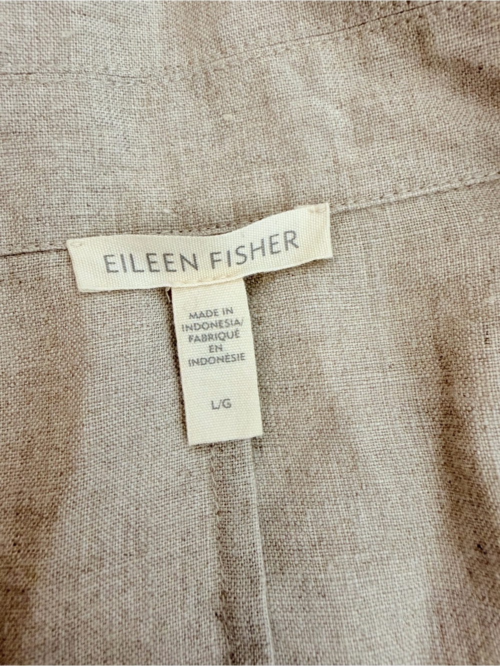 Eileen Fisher Organic Linen Long Blazer Jacket - Color Flax - Size Large - Picture 8 of 14